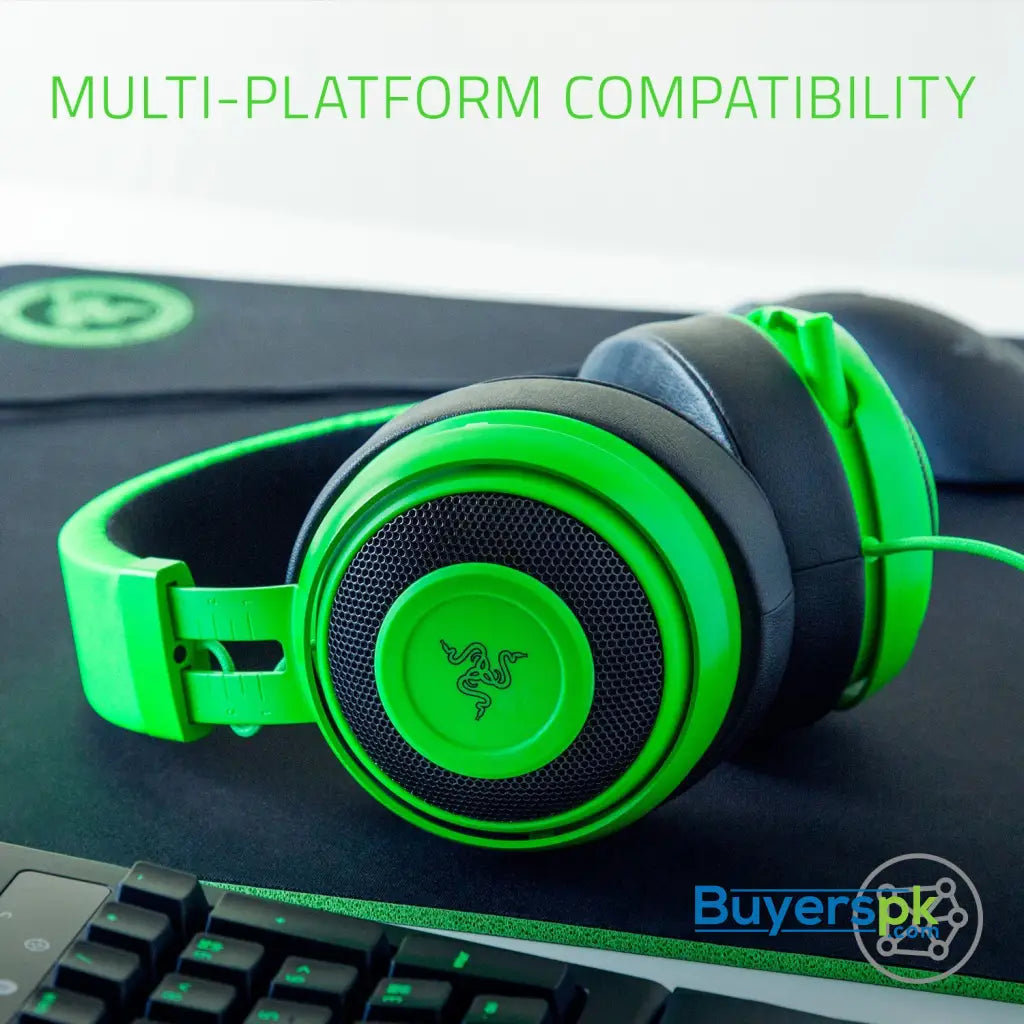 Razer Kraken Pro V2 - nalog Gaming Headset - Green - Oval Ear Cushions - Headset Razer Kraken Pro V2 - nalog Gaming Headset - Green - Oval Ear Cushions - Headset